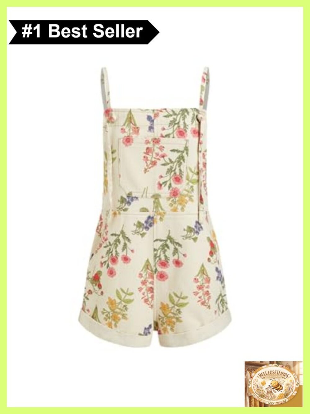 Overall Shorts Denim Romper Loose Fit Pull On Pockets 100% Cotton